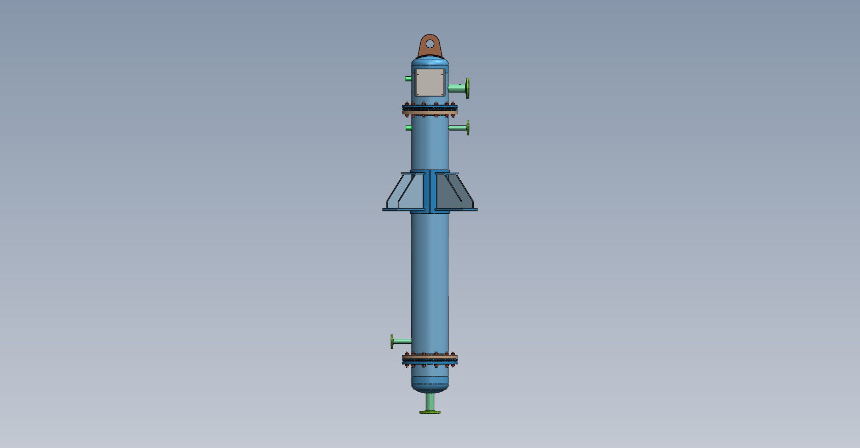 Vertical heat exchanger 3D model_1