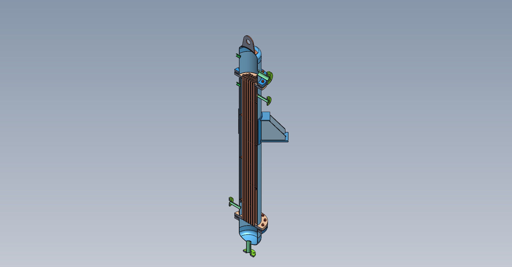 Vertical heat exchanger 3D model_3