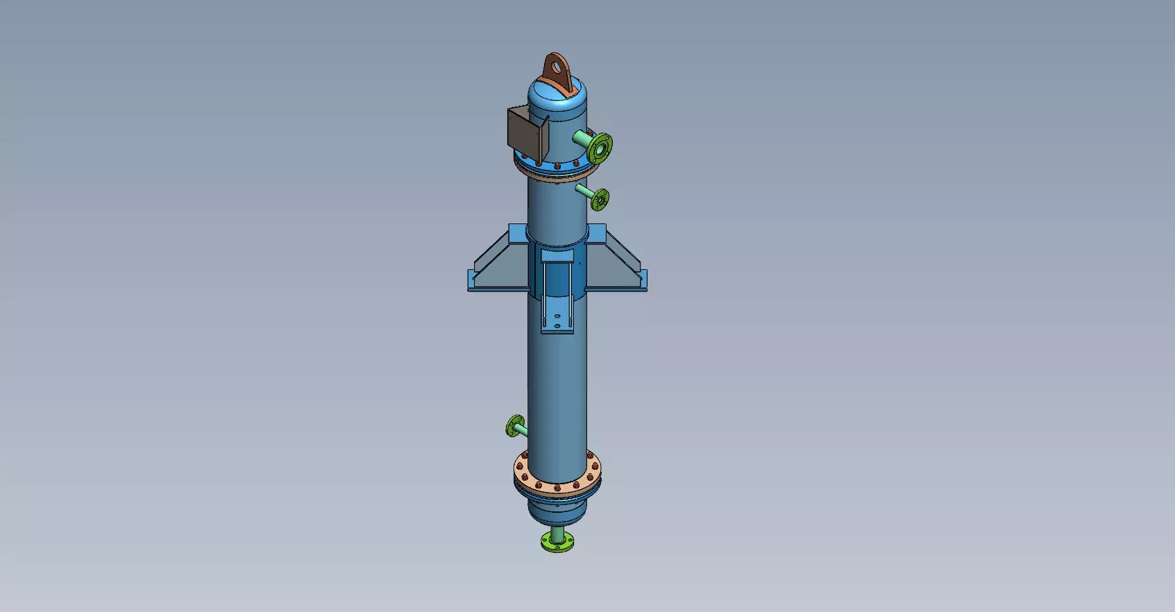 Vertical heat exchanger 3D model_0