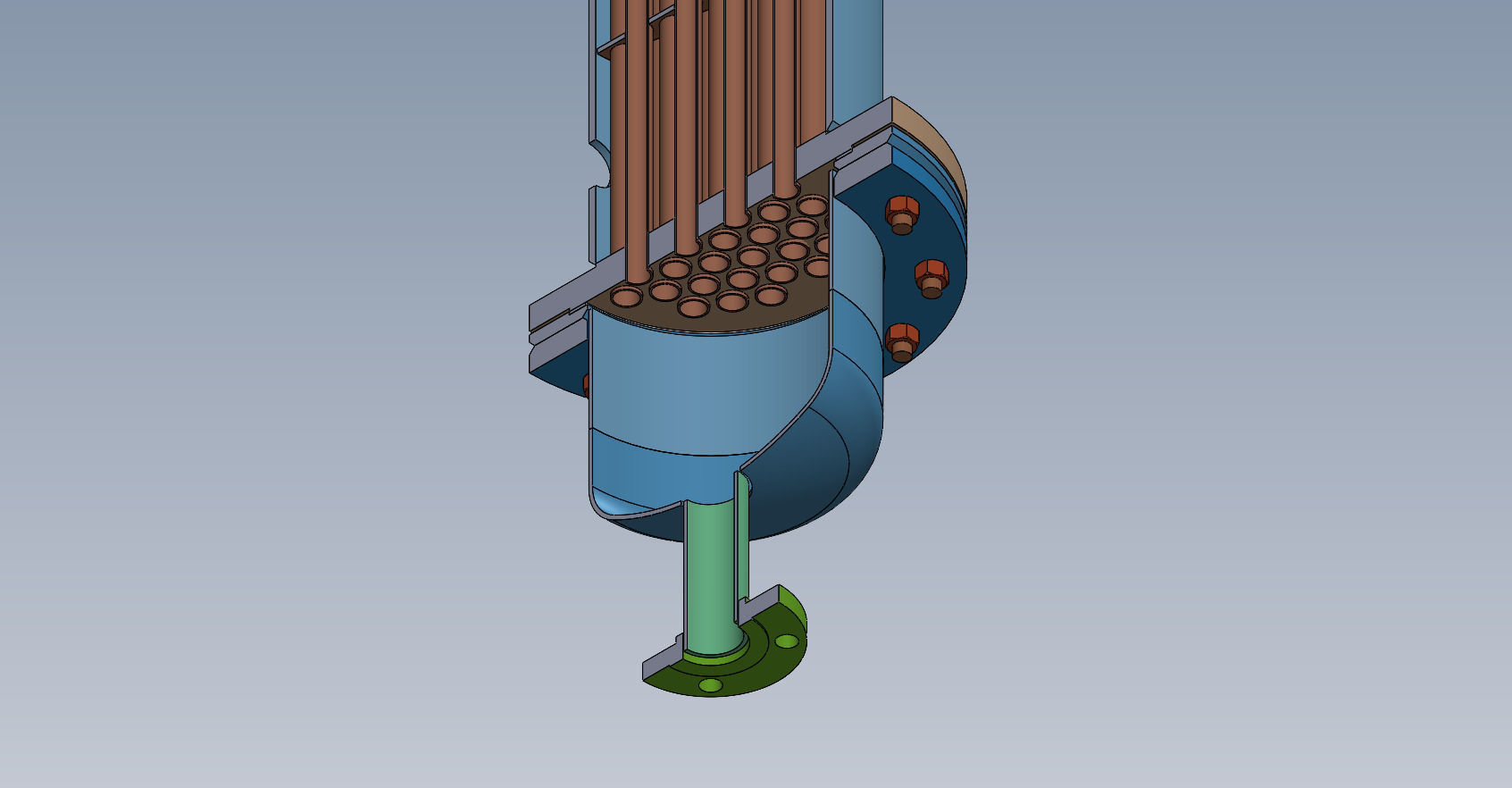 Vertical heat exchanger 3D model_5