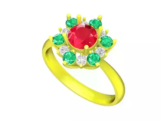 colorful diamond women ring 4867