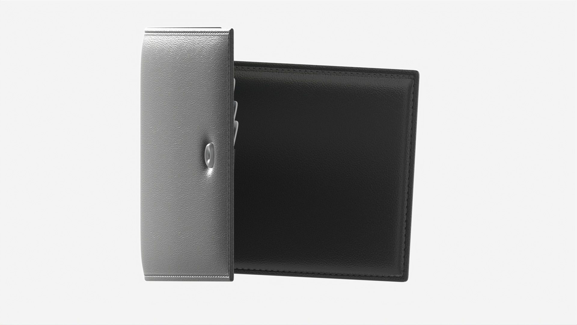 Leather Wallet for Men Unfolded 02 3D model_5