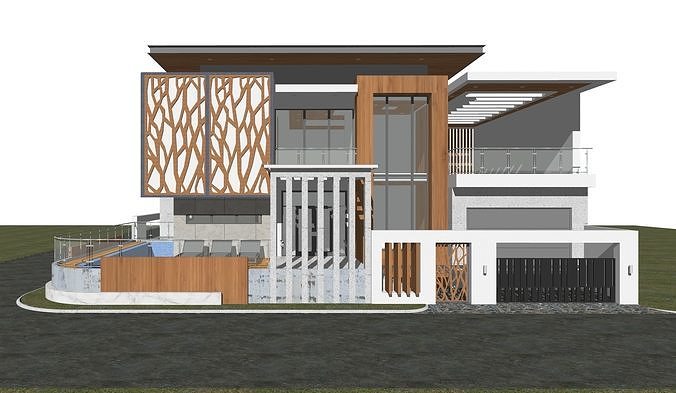 Tropical minimalist residential design 7 3D model