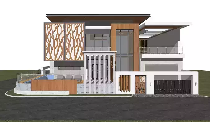 Tropical minimalist residential design 7