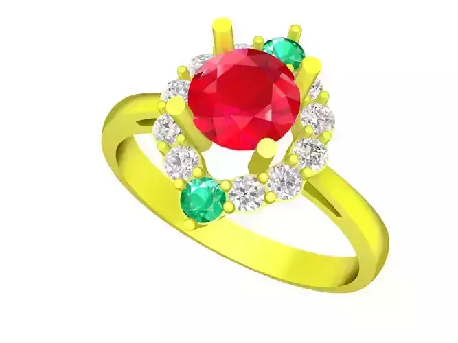 colorful diamond korean women ring 4868