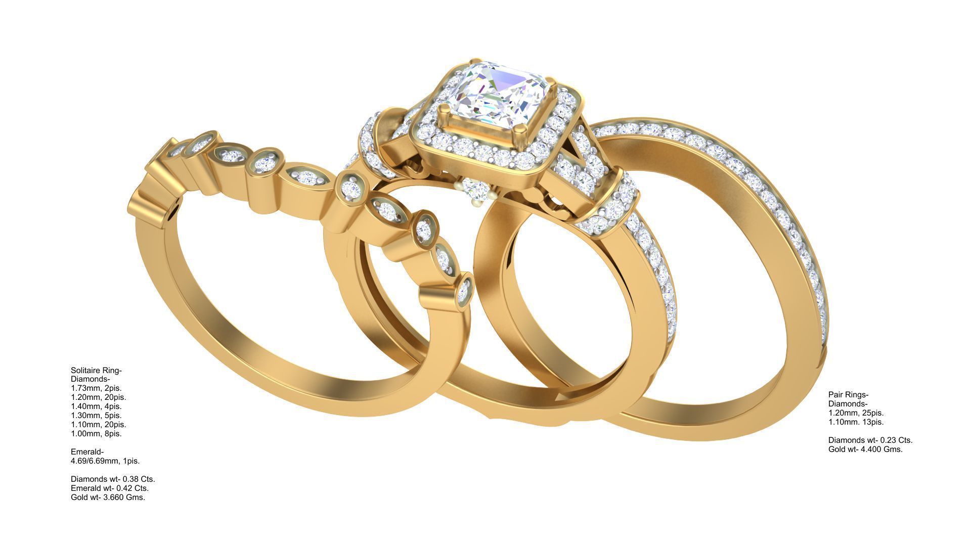 Solitaire Ring - 5 3D print model_1