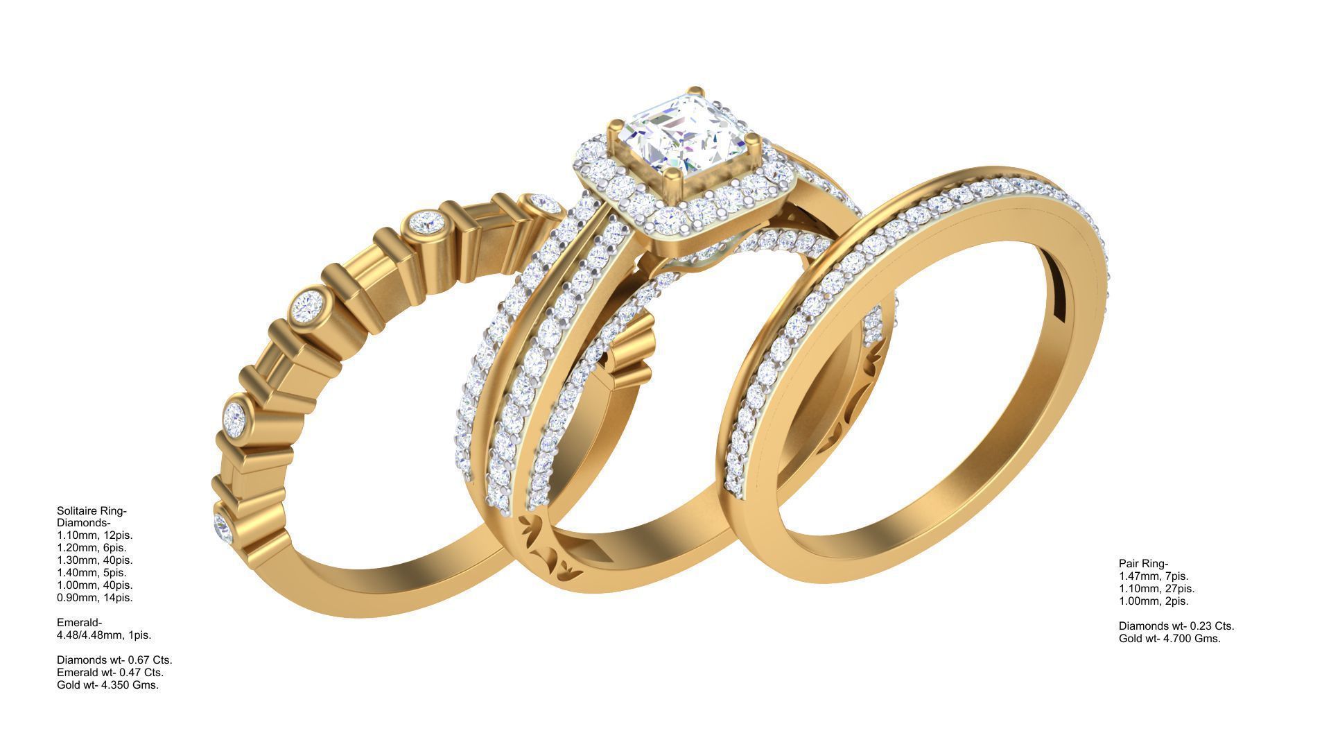 Solitaire Ring - 4 3D print model_1