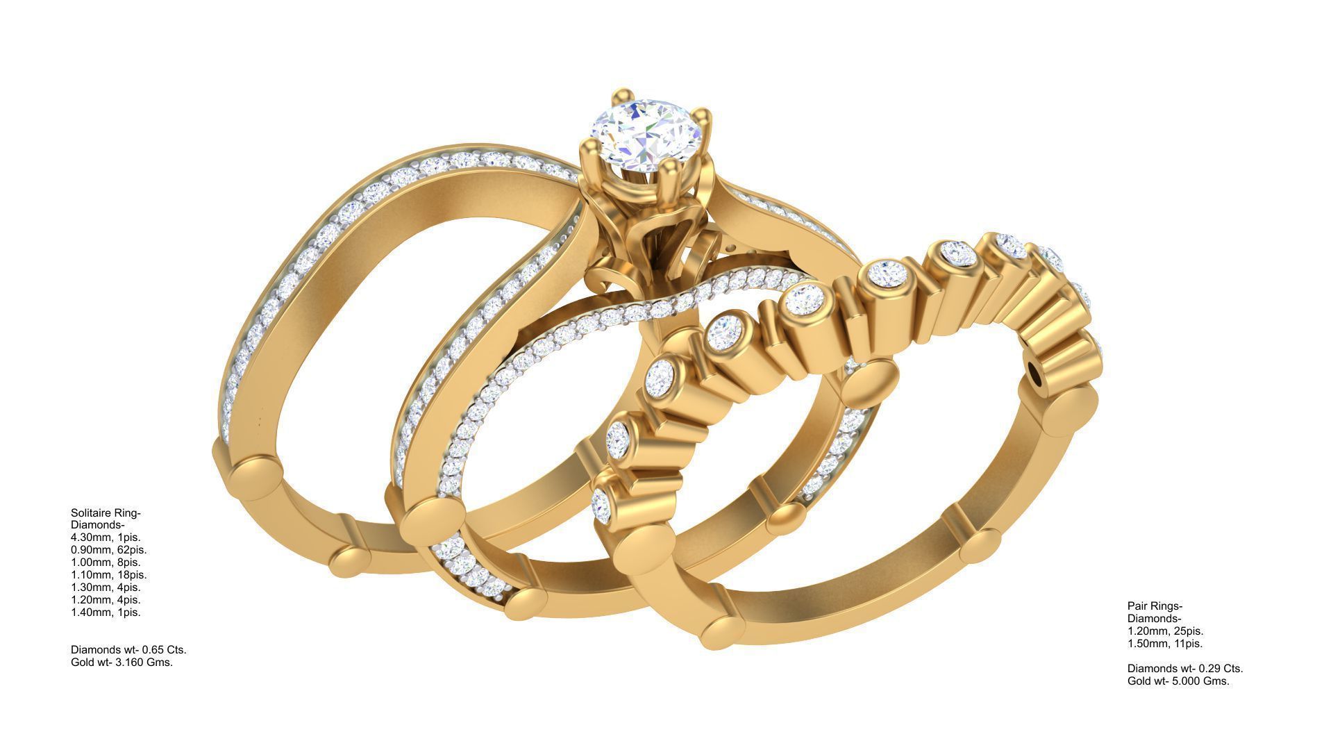 Solitaire Ring - 12 3D print model_1