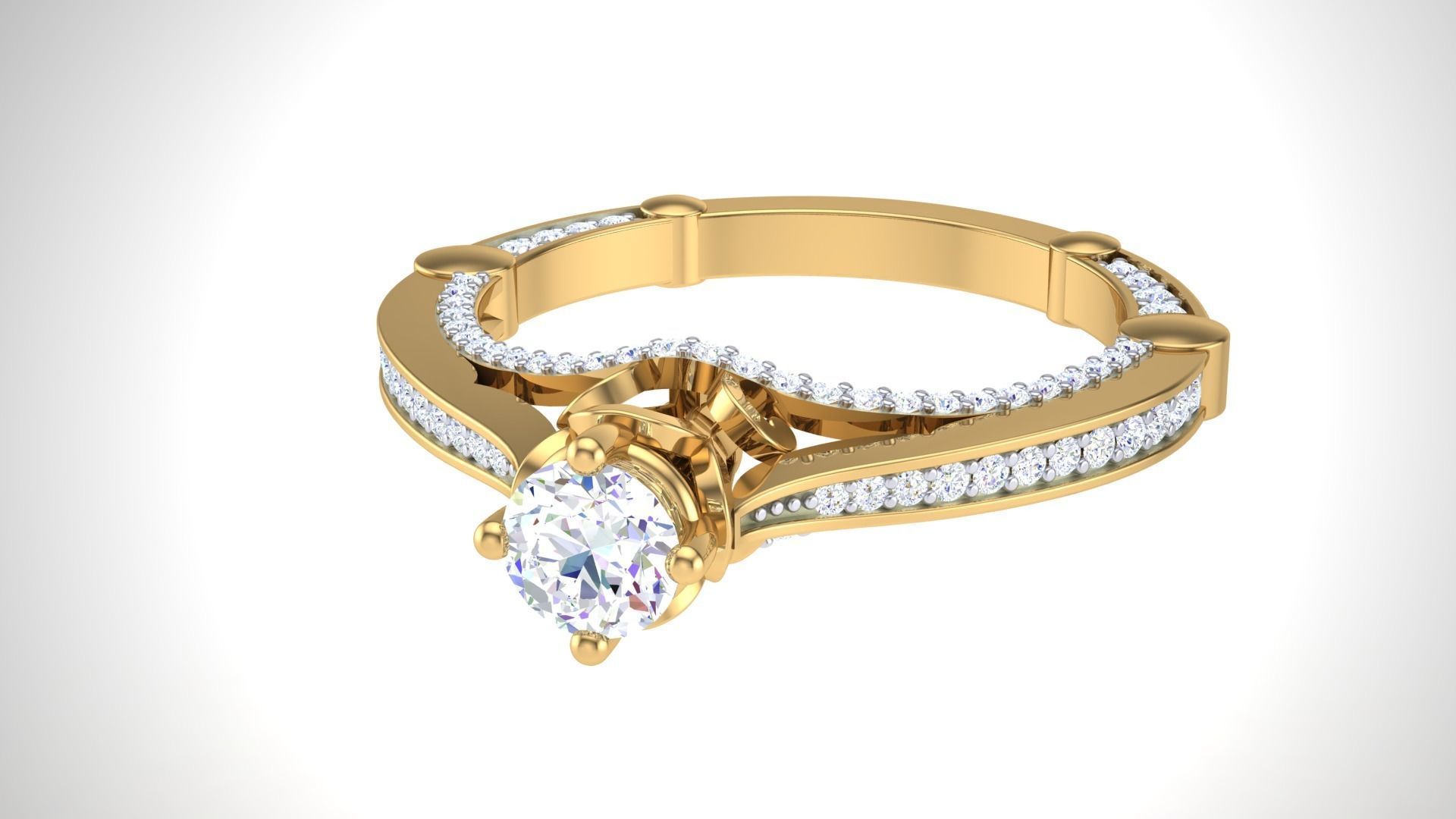 Solitaire Ring - 12 3D print model_10