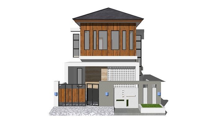 Tropical minimalist residential design 8 3D model