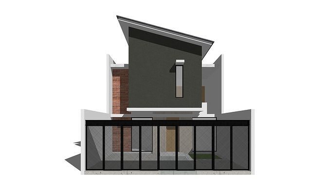 Tropical minimalist residential design 10 3D model