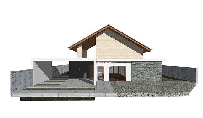 Tropical minimalist residential design 11 3D model