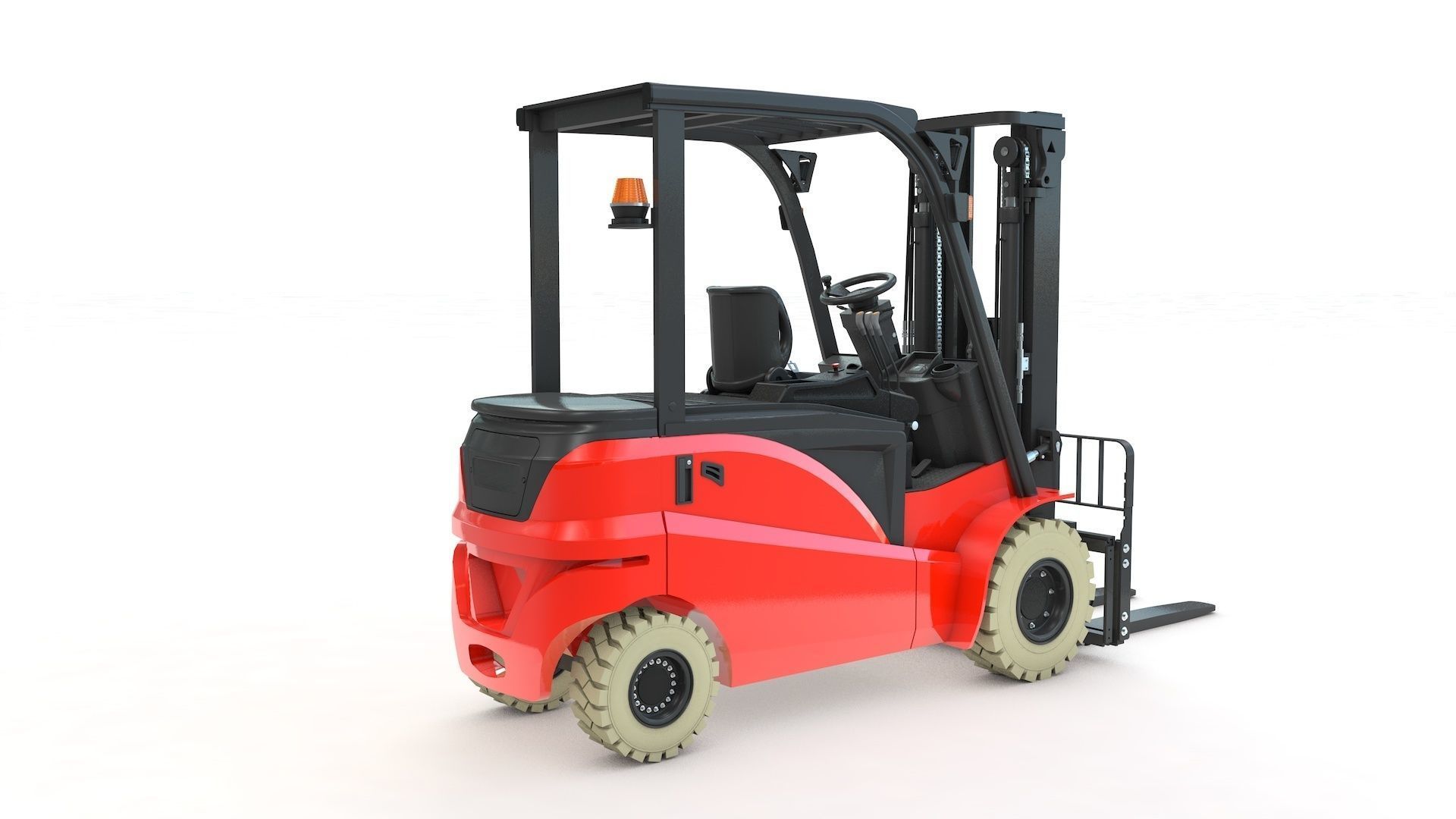 Electrical Forklift Rigged and Animated 3D model_4