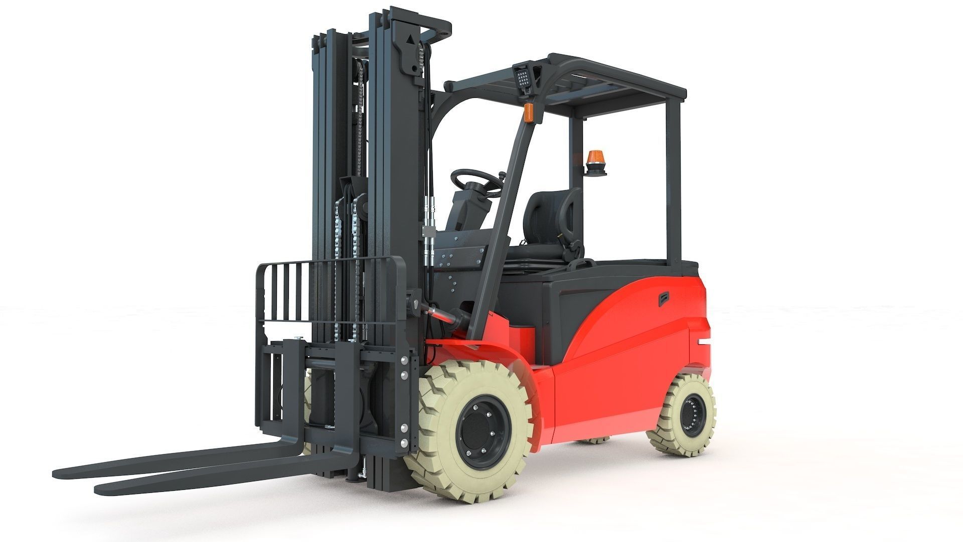 Electrical Forklift Rigged and Animated 3D model_46