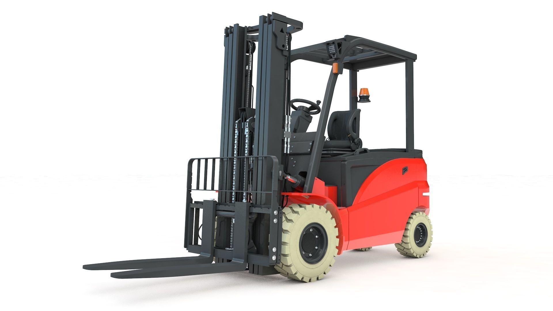 Electrical Forklift Rigged and Animated 3D model_33