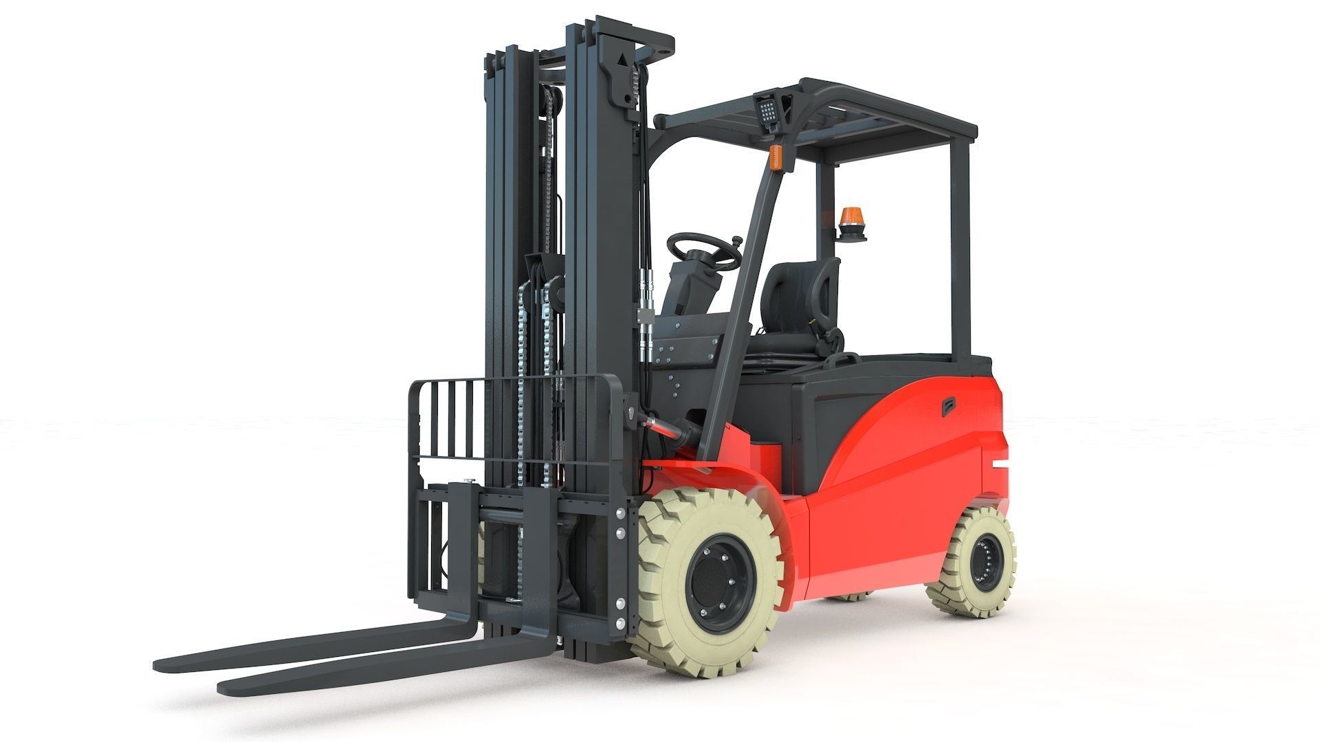 Electrical Forklift Rigged and Animated 3D model_39