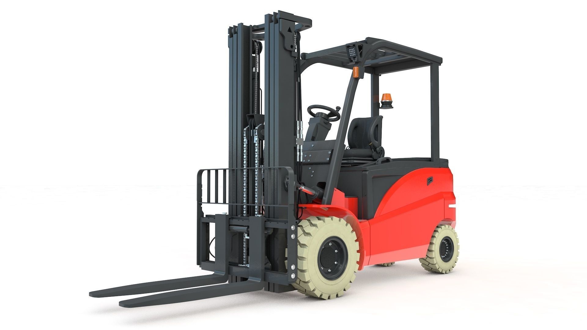 Electrical Forklift Rigged and Animated 3D model_21