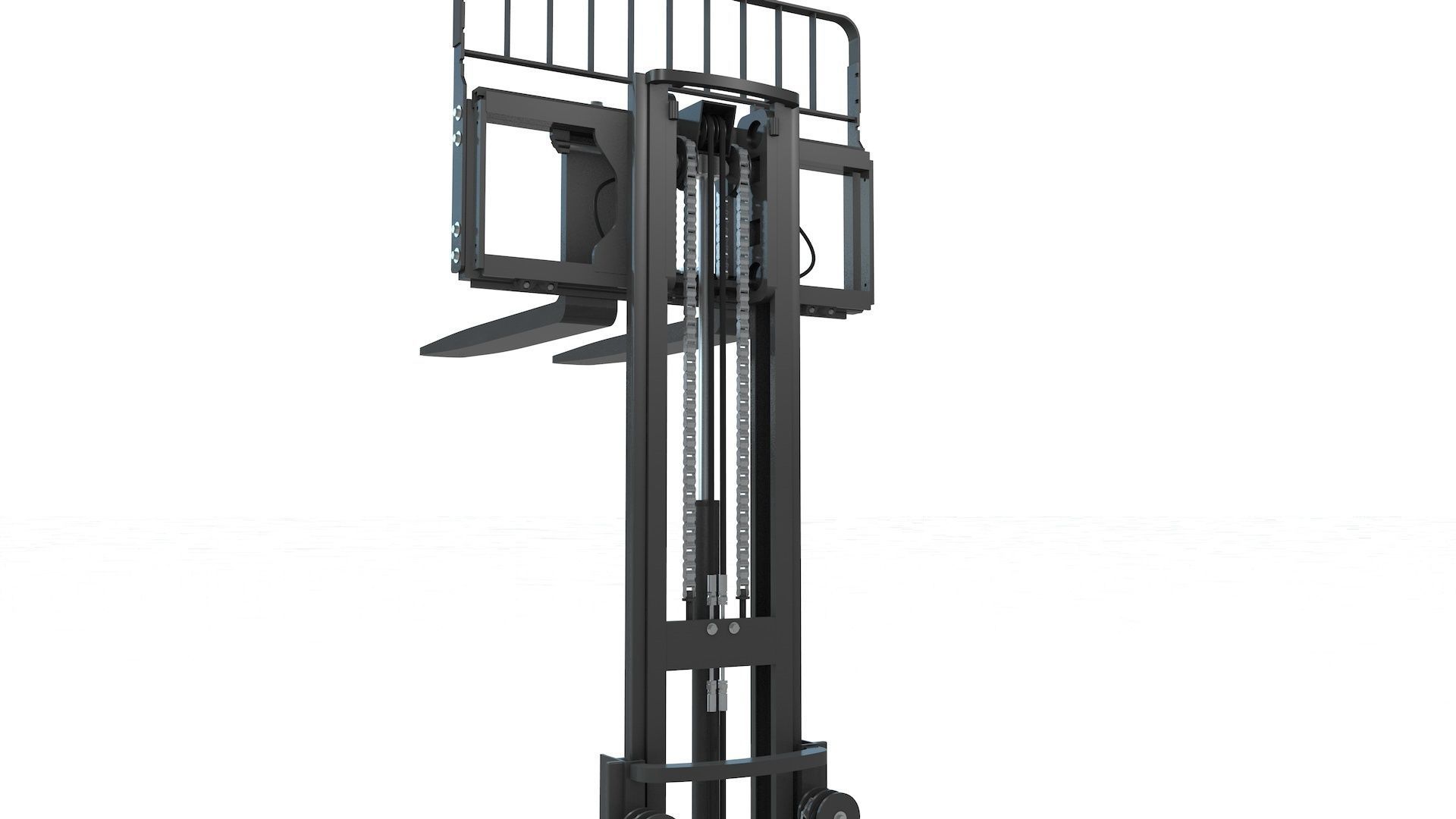 Electrical Forklift Rigged and Animated 3D model_58