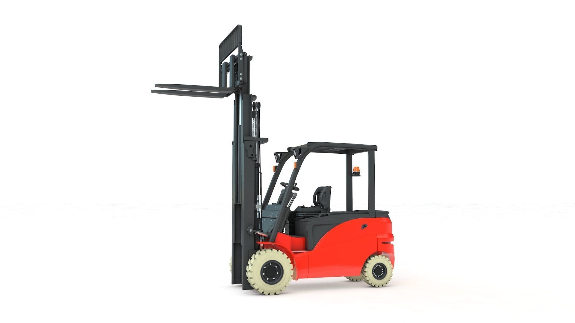 Electrical Forklift Rigged and Animated 3D model_52