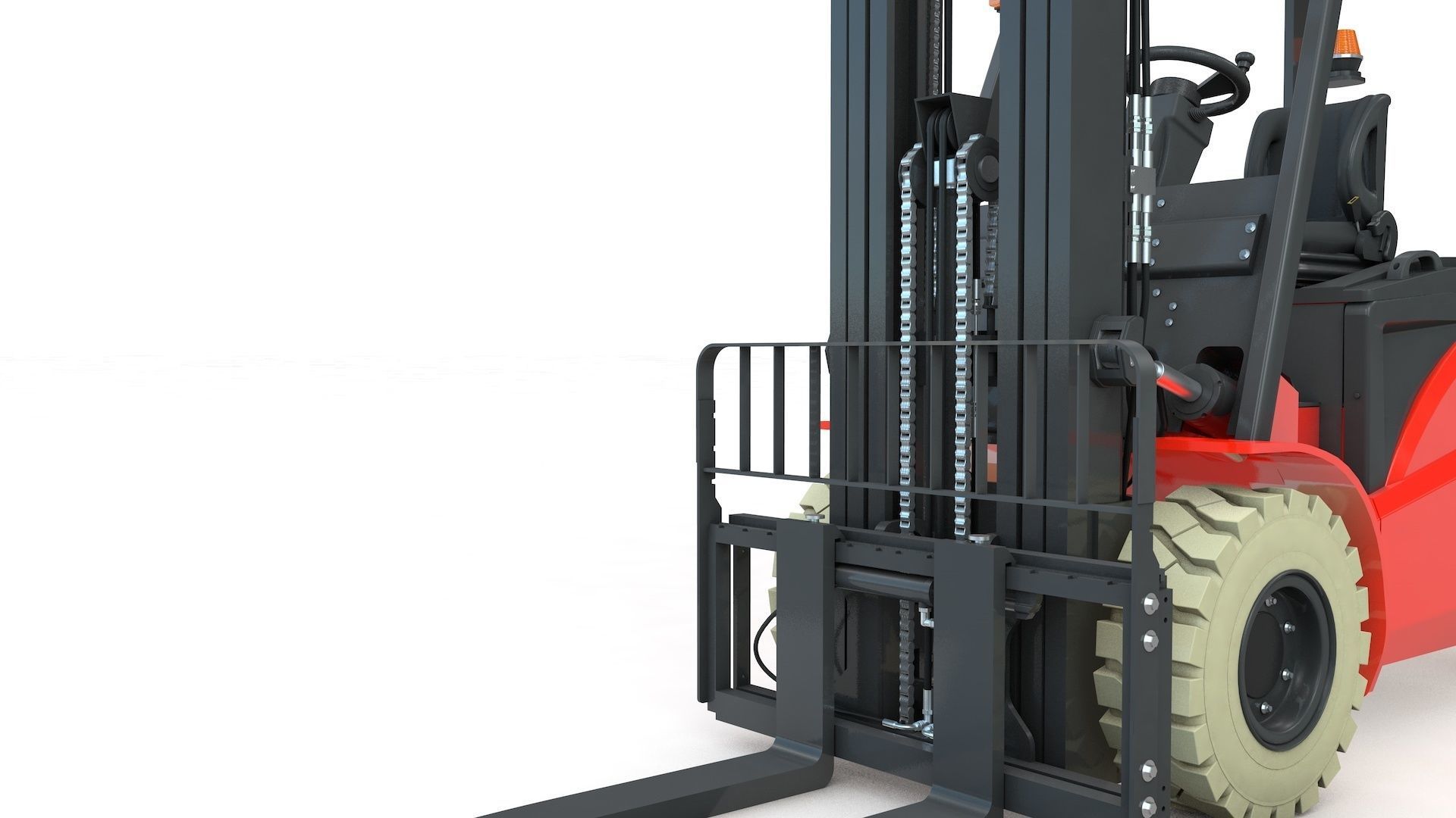 Electrical Forklift Rigged and Animated 3D model_7