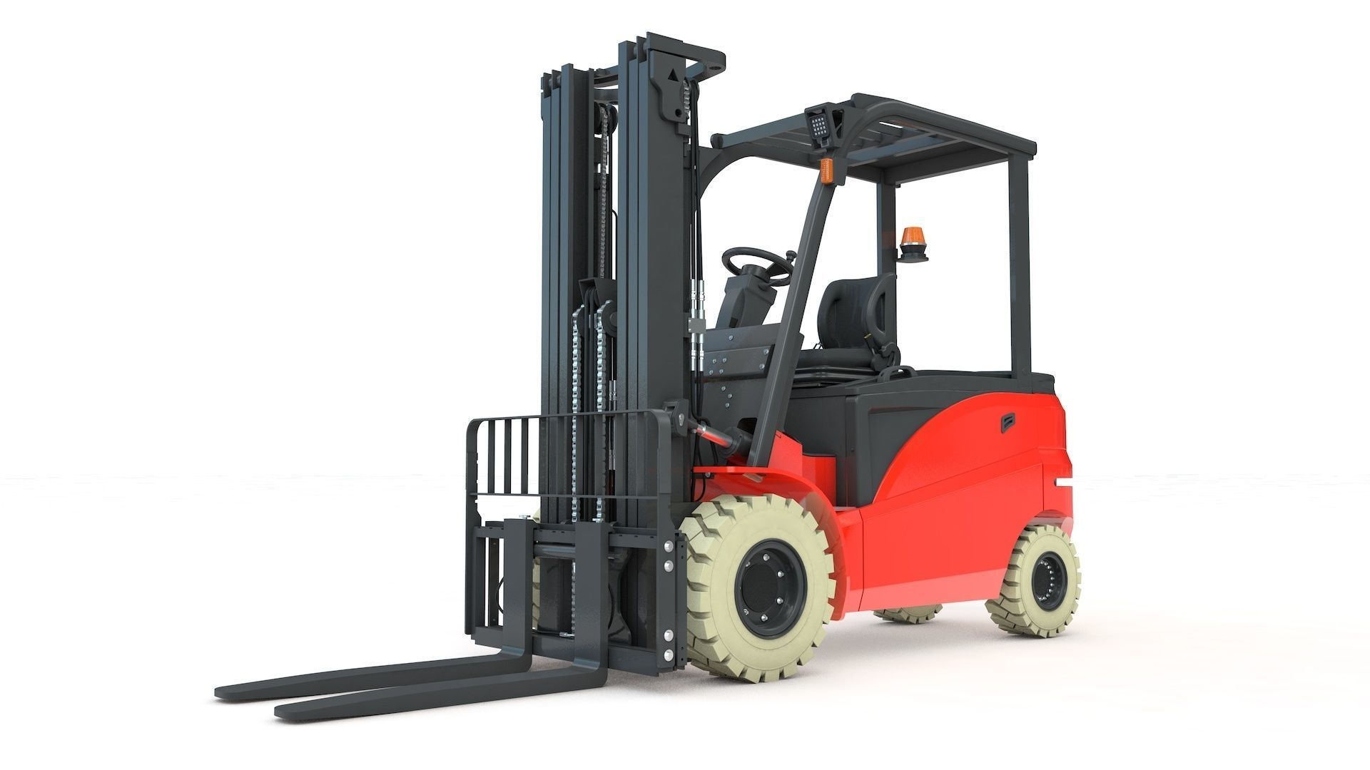 Electrical Forklift Rigged and Animated 3D model_1