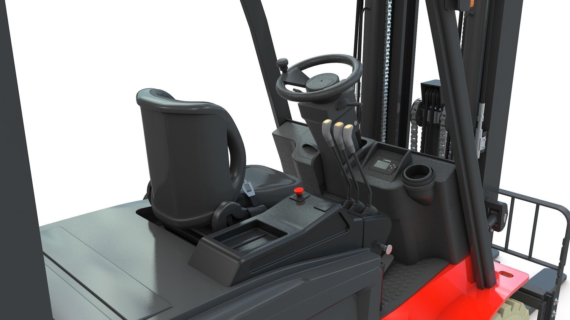 Electrical Forklift Rigged and Animated 3D model_5