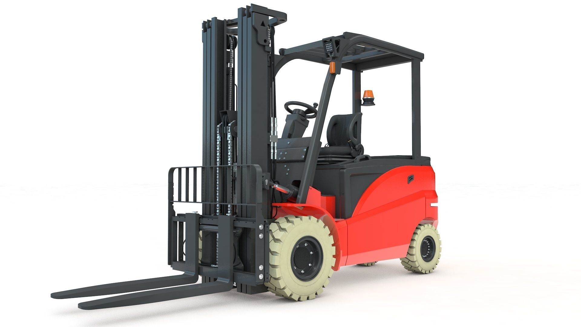 Electrical Forklift Rigged and Animated 3D model_41