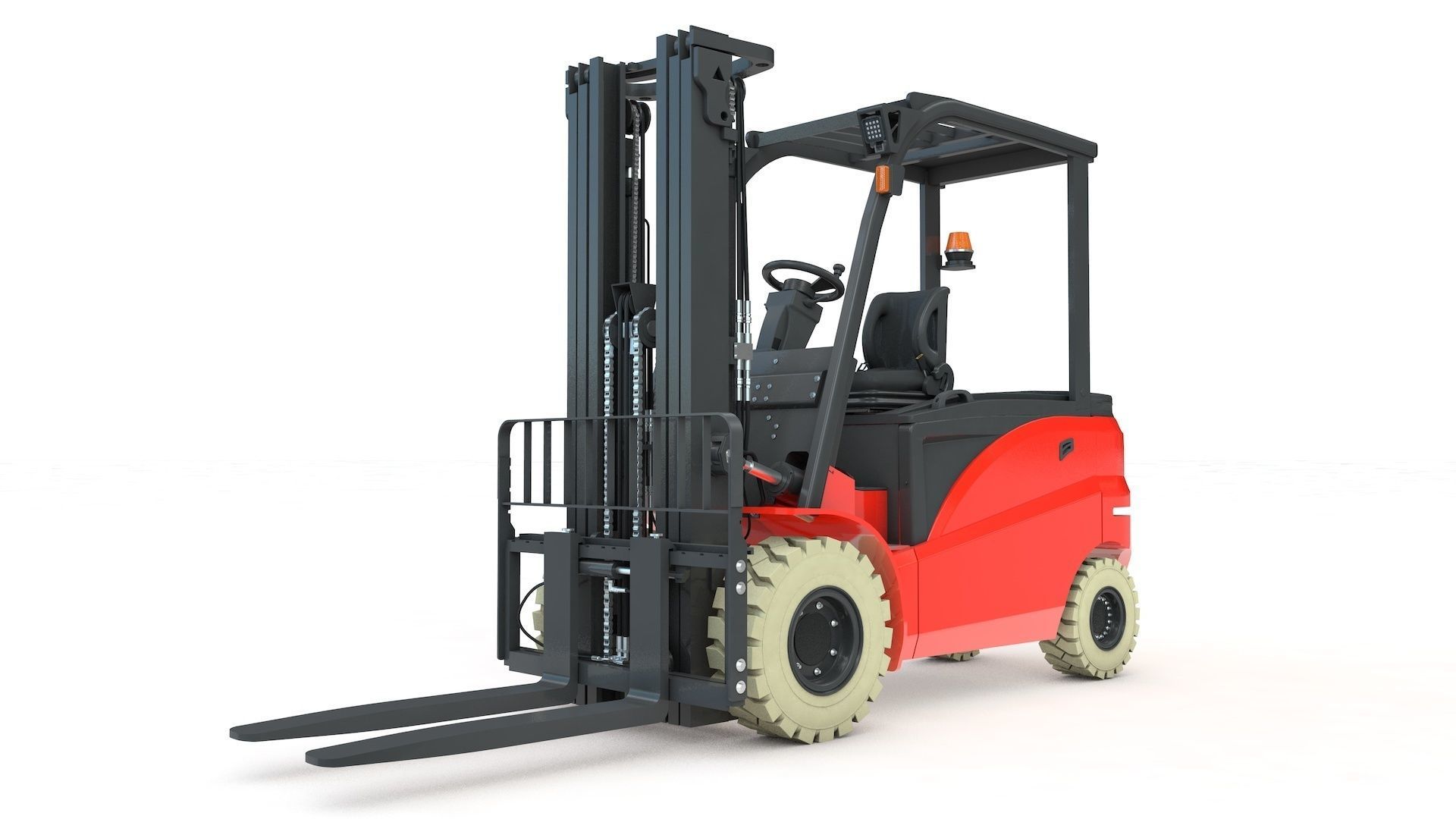 Electrical Forklift Rigged and Animated 3D model_19