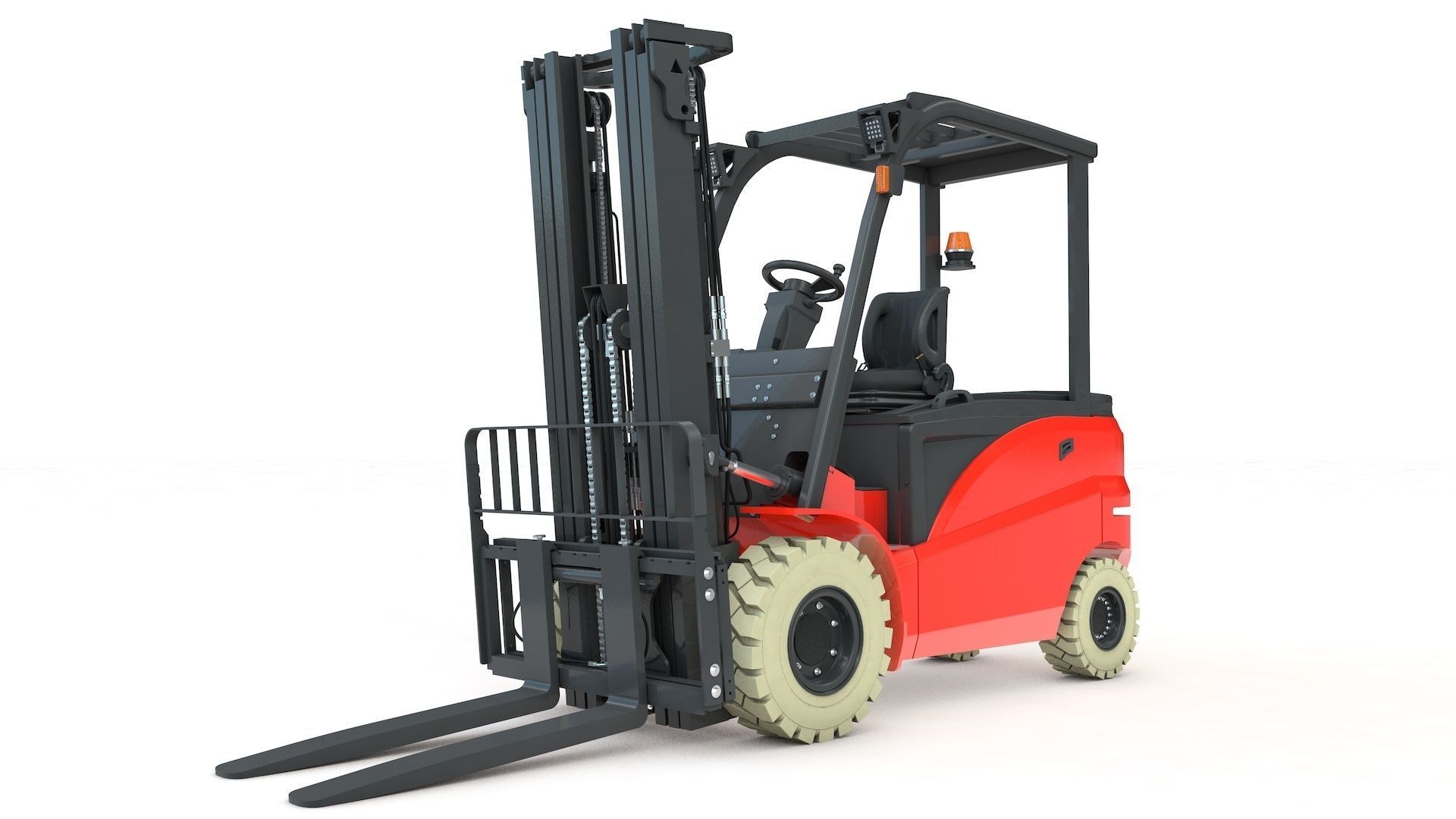 Electrical Forklift Rigged and Animated 3D model_29