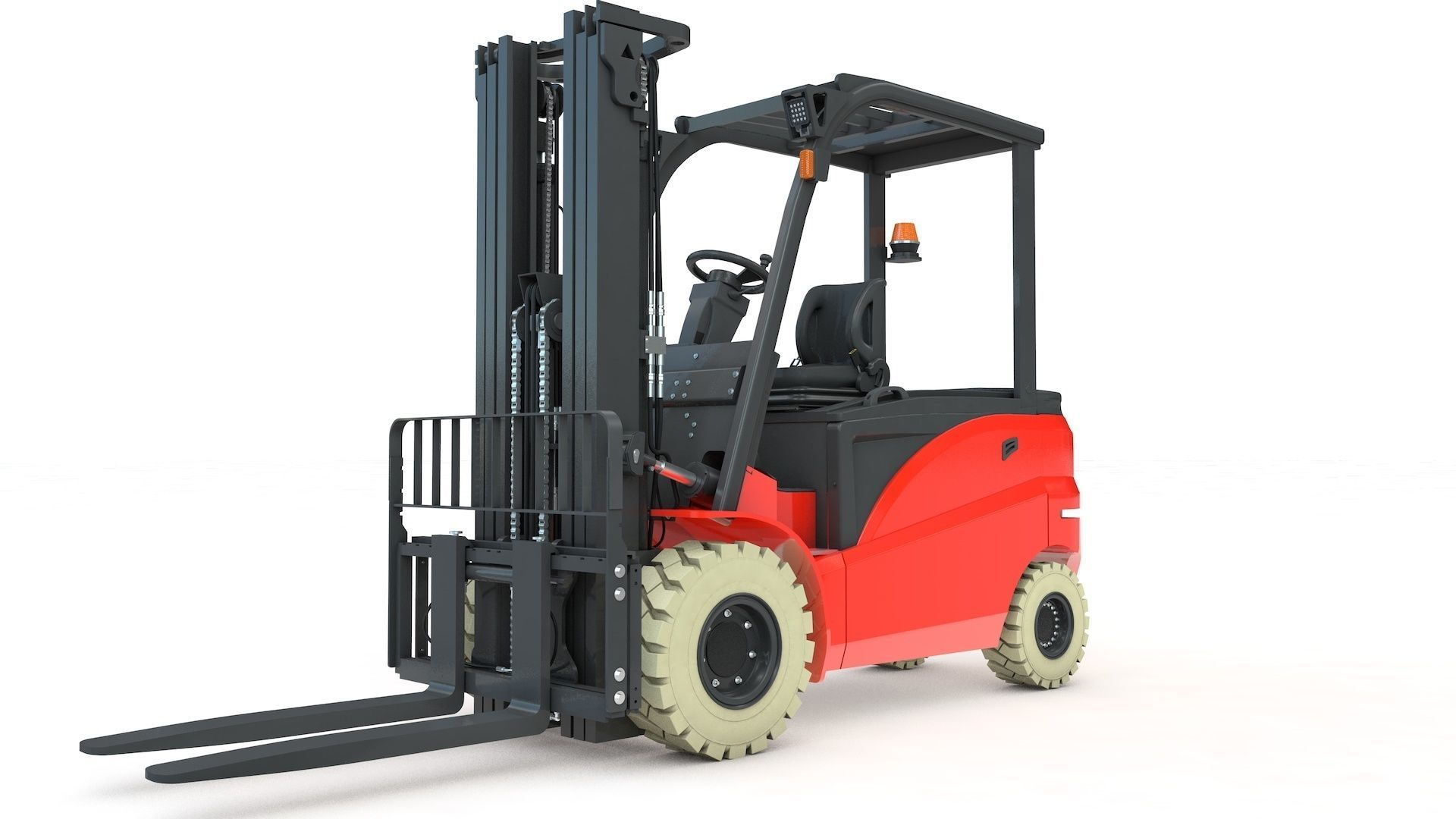 Electrical Forklift Rigged and Animated 3D model_44