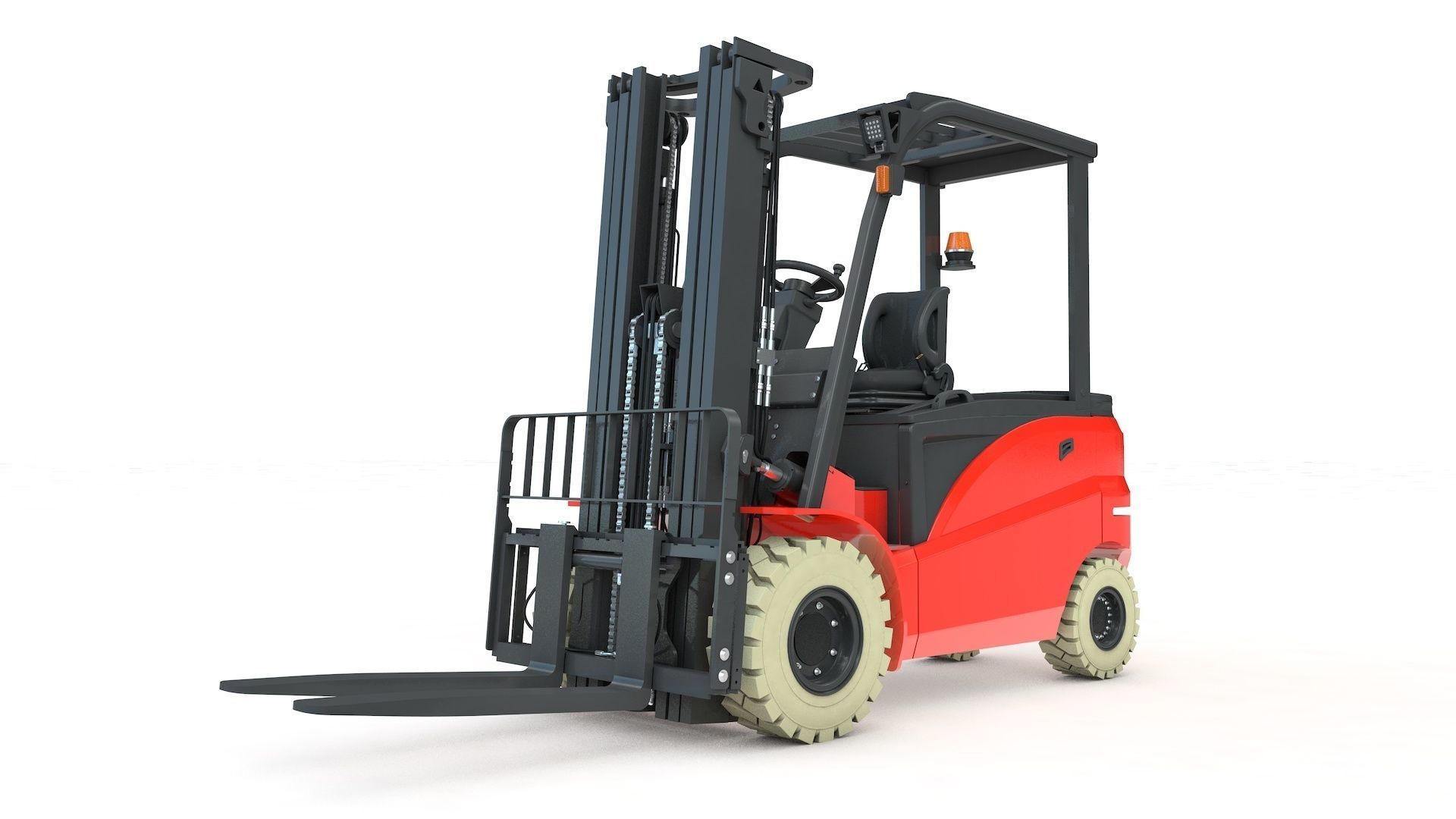 Electrical Forklift Rigged and Animated 3D model_34