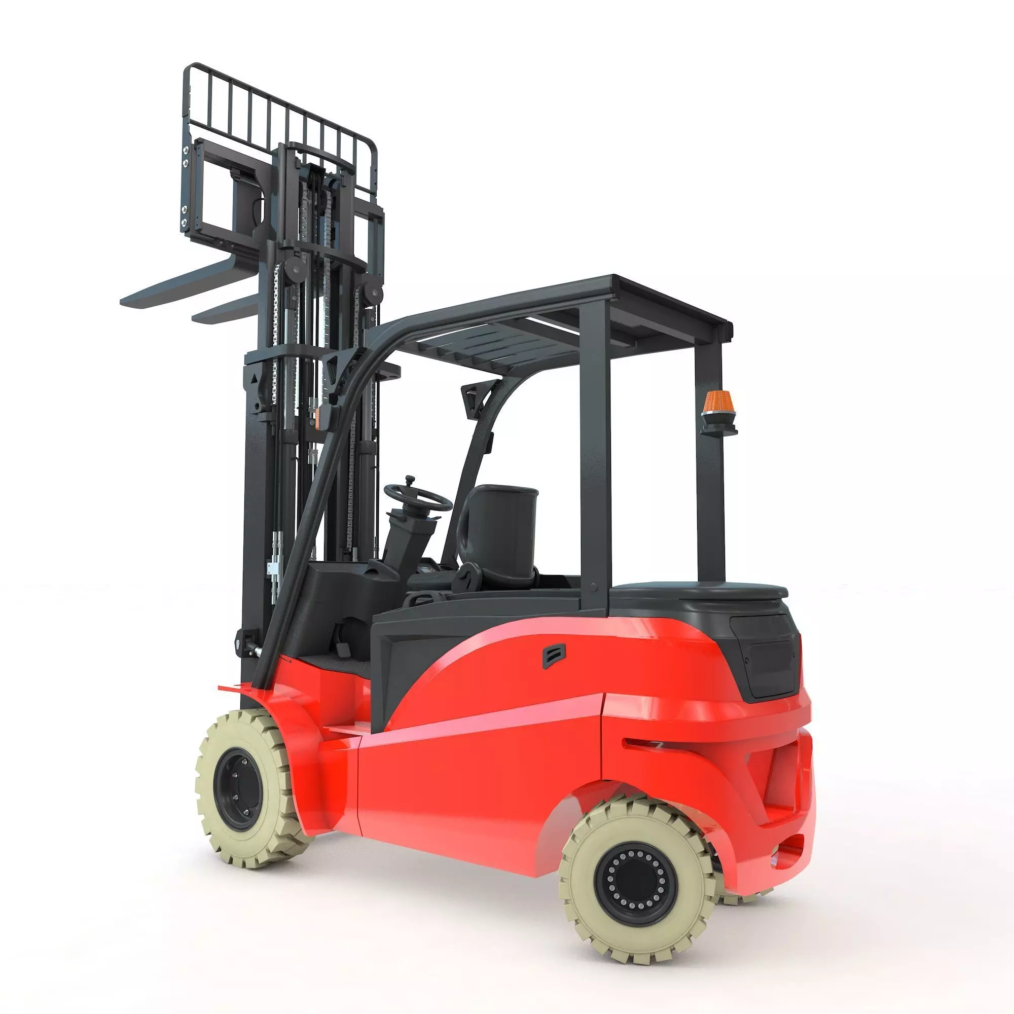 Electrical Forklift Rigged and Animated 3D model_0