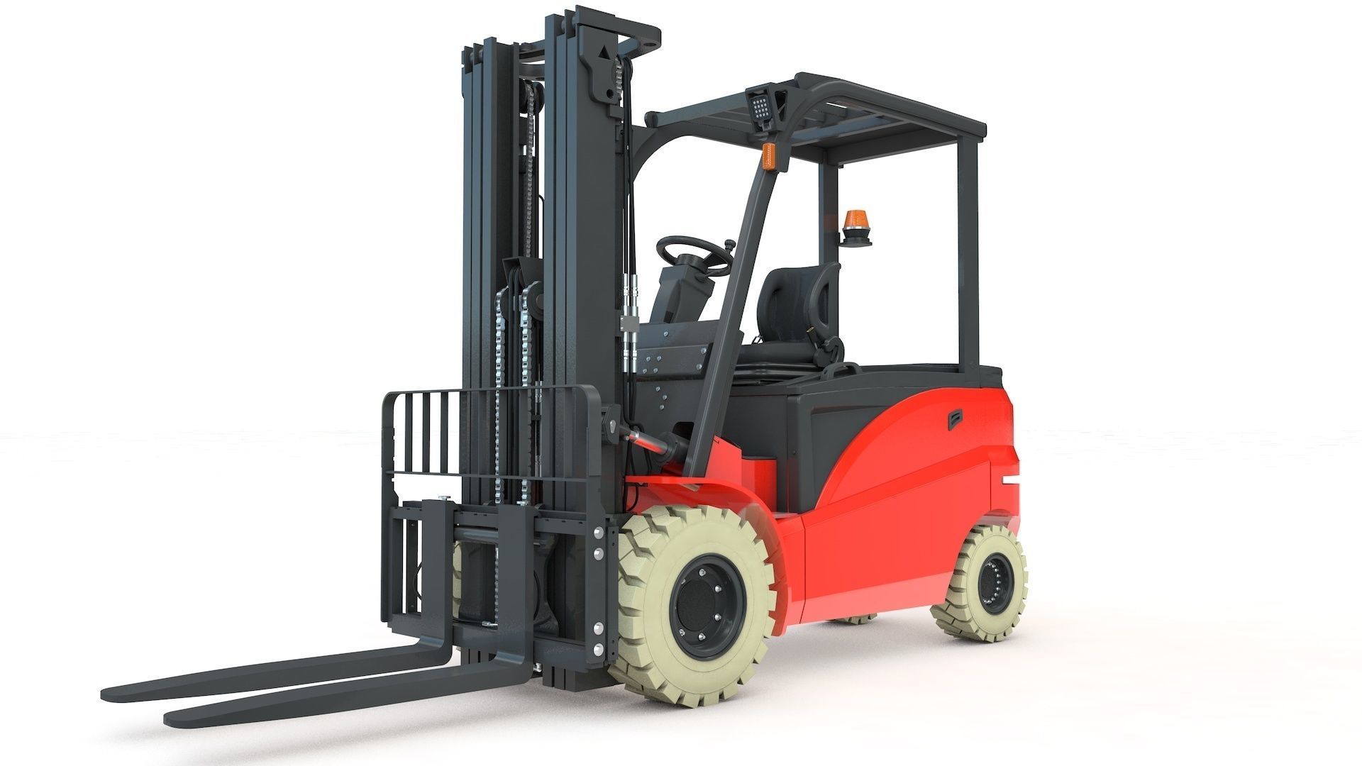 Electrical Forklift Rigged and Animated 3D model_42