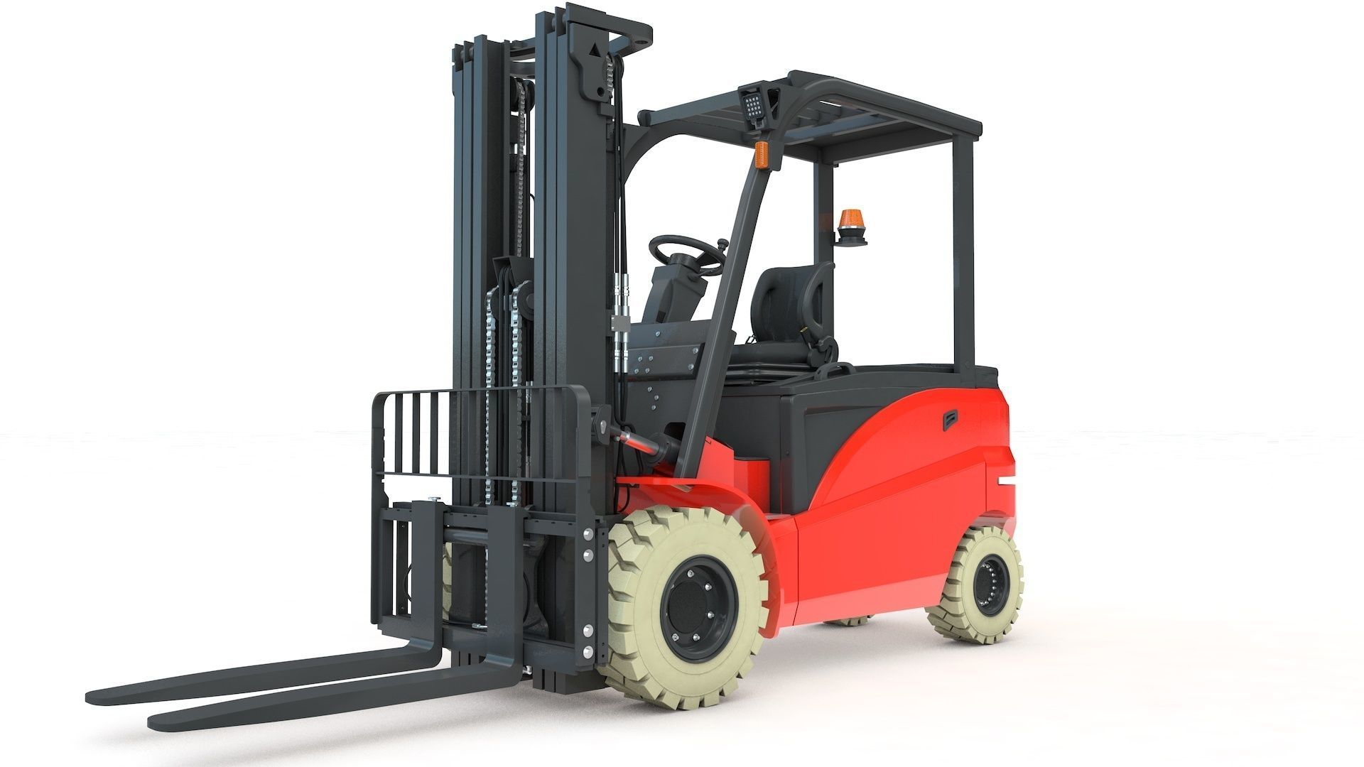 Electrical Forklift Rigged and Animated 3D model_43