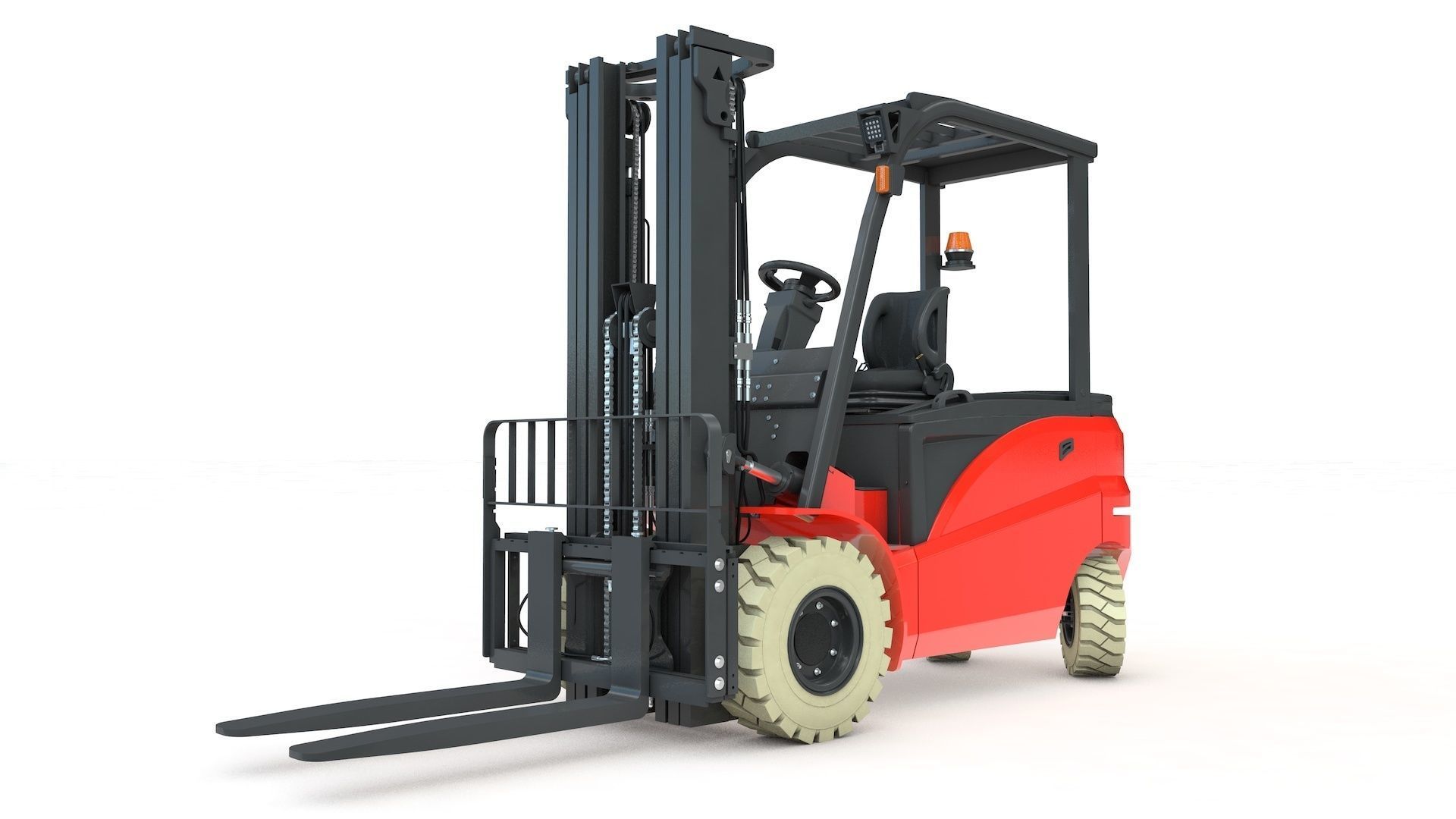 Electrical Forklift Rigged and Animated 3D model_15