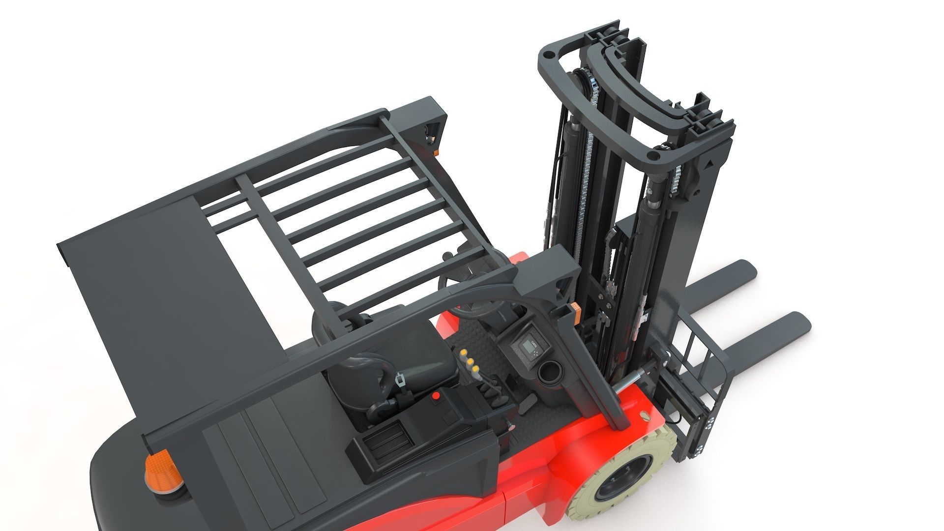 Electrical Forklift Rigged and Animated 3D model_6