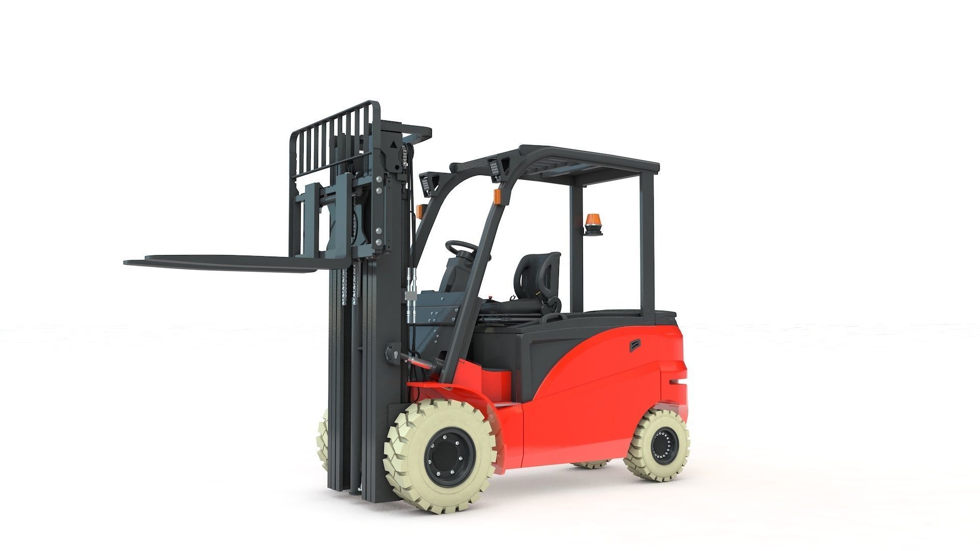 Electrical Forklift Rigged and Animated 3D model_49