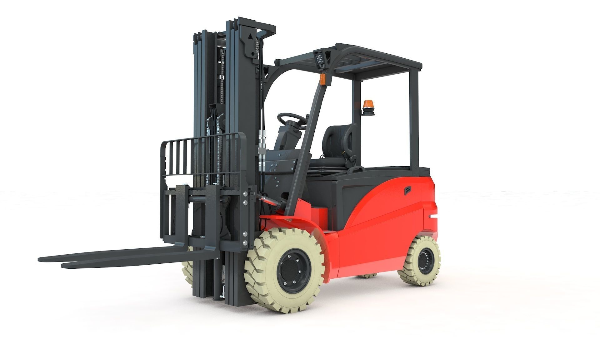Electrical Forklift Rigged and Animated 3D model_47
