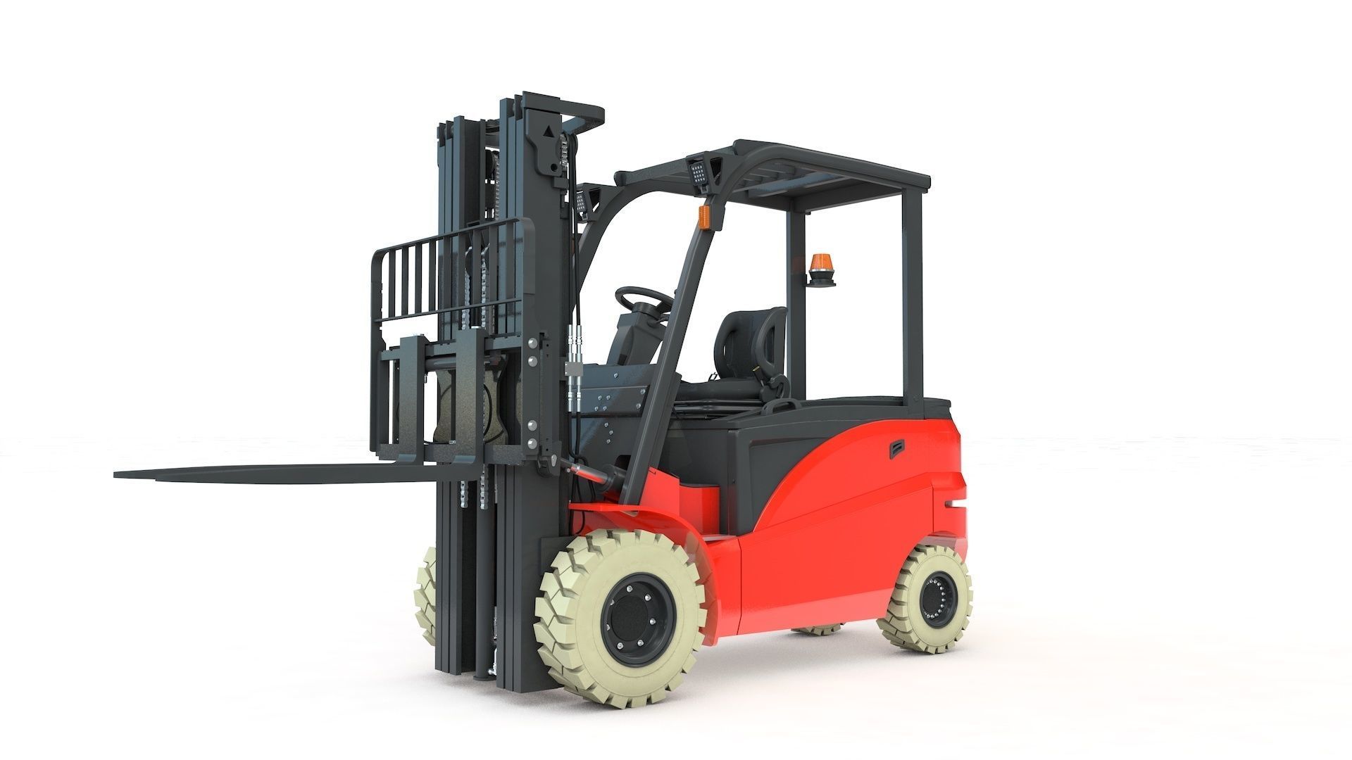 Electrical Forklift Rigged and Animated 3D model_48