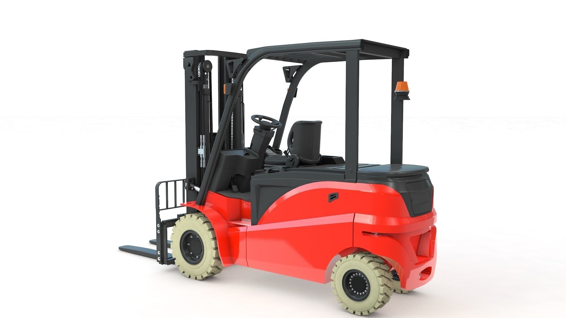 Electrical Forklift Rigged and Animated 3D model_2