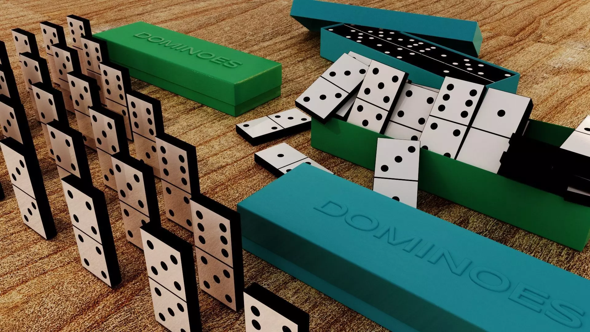 Dominoes and Boxes 3D model