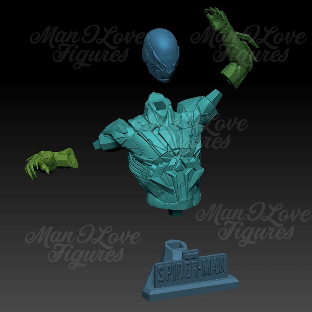 SPIDERMAN 2099 BUST 3D print model_2