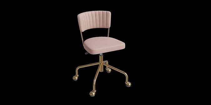 Tania Gold Task Chair Low-poly 3D model