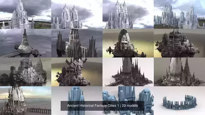 Ancient Historical Fantasy Cities 1 3D Model Collection