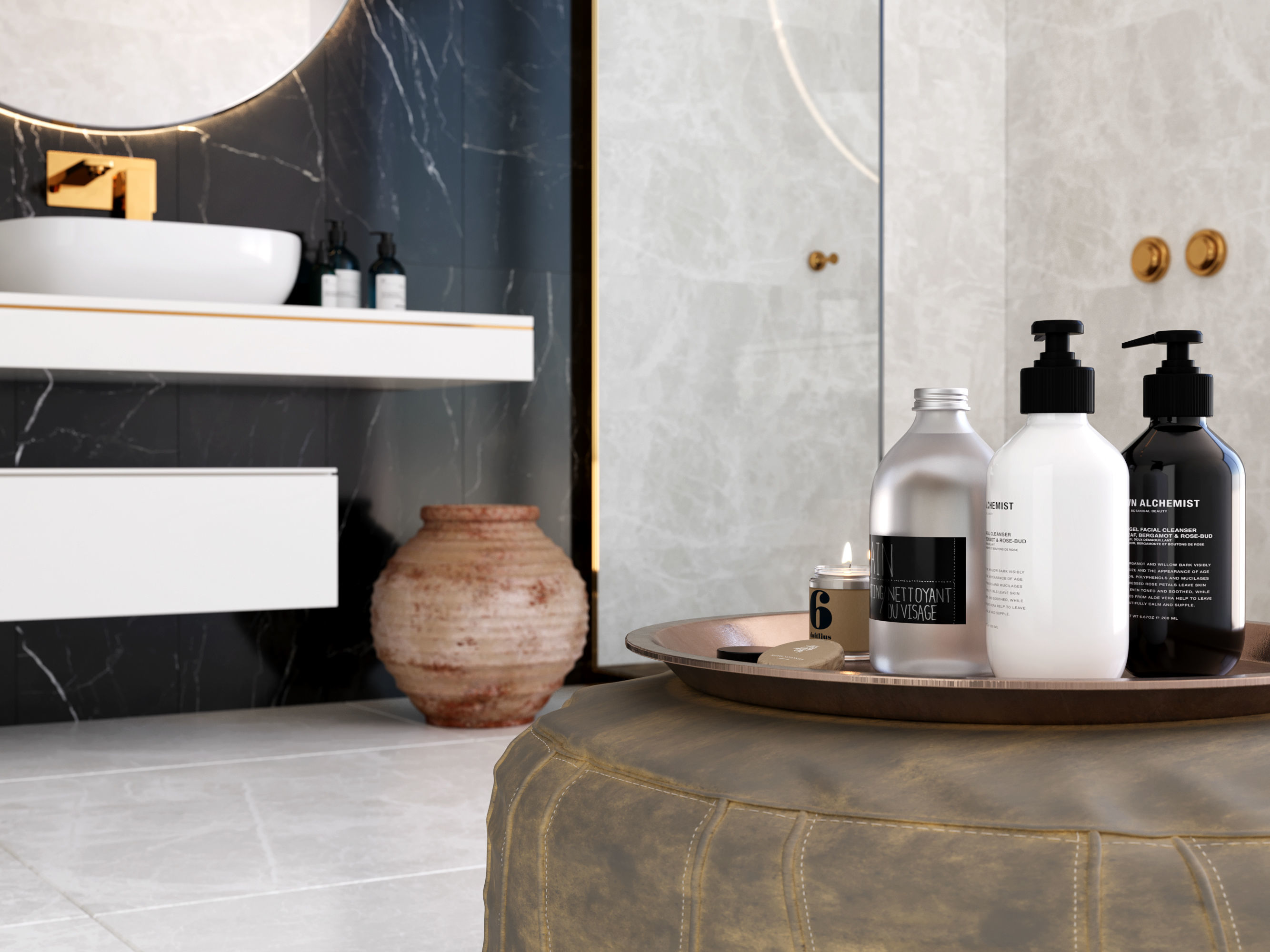 Bathroom Scene with Multi texture- Render Ready 3D model_2