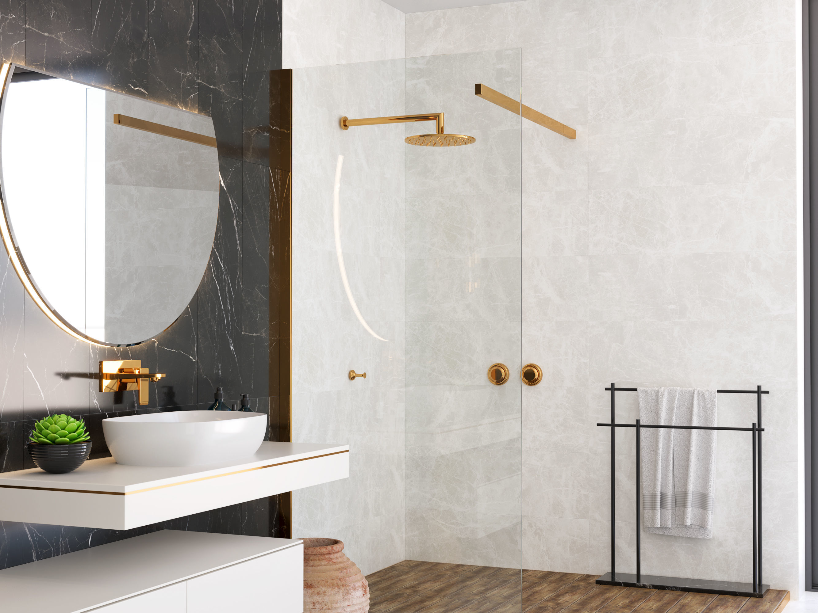 Bathroom Scene with Multi texture- Render Ready 3D model_7