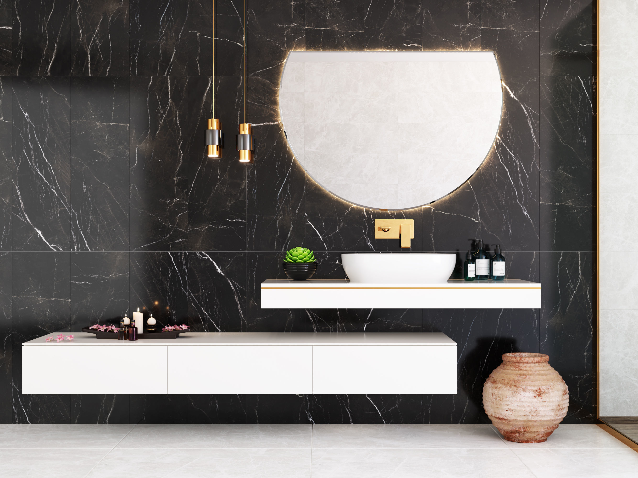 Bathroom Scene with Multi texture- Render Ready 3D model_1