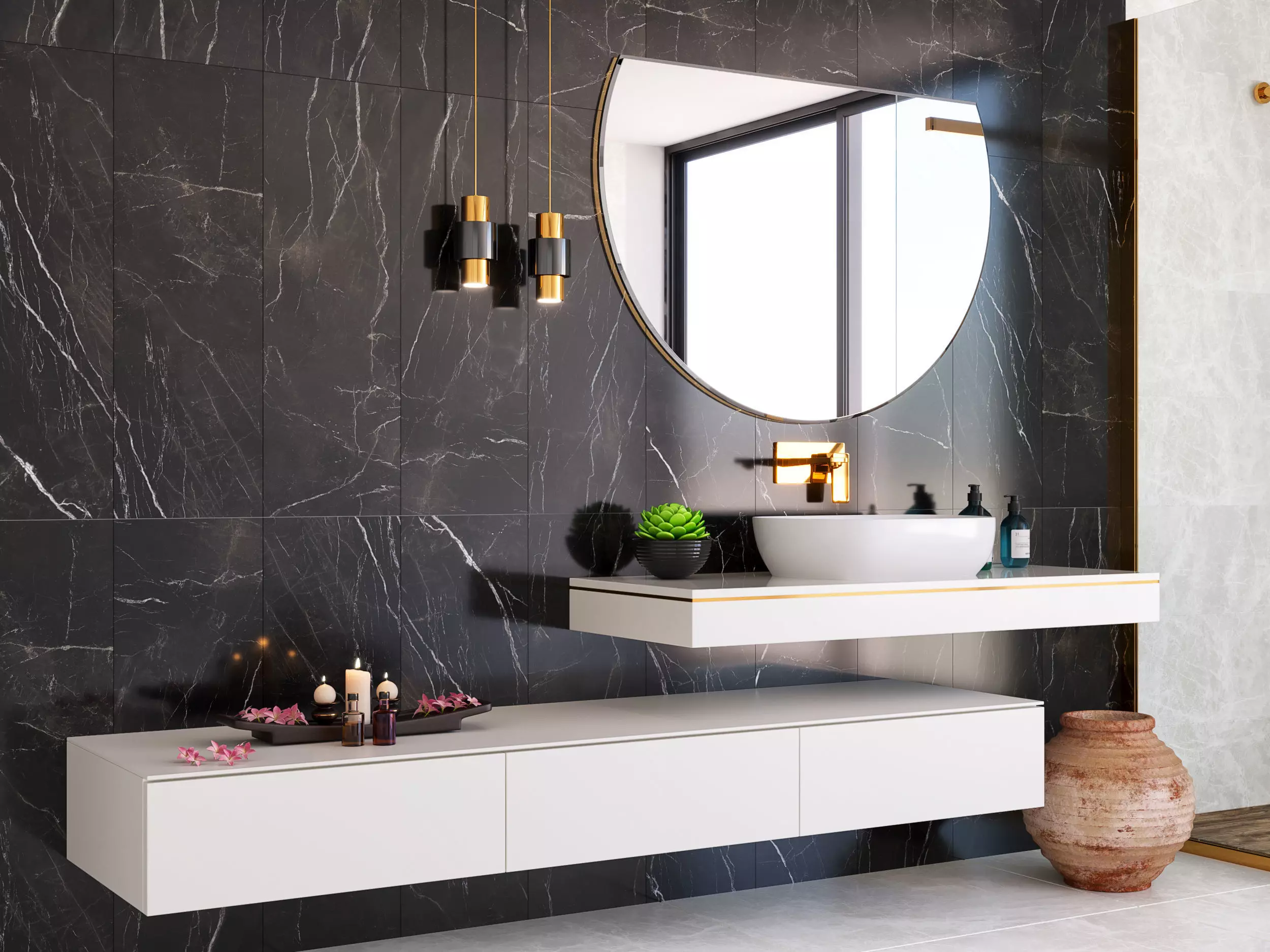 Bathroom Scene with Multi texture- Render Ready 3D model_0