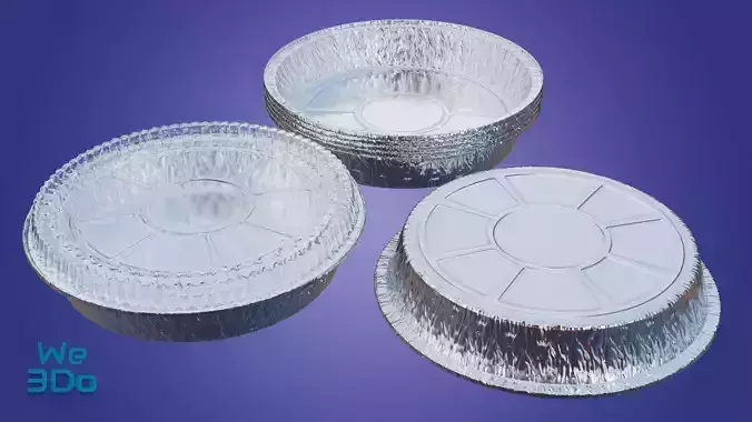 Round Aluminum Mold - Foil tray Low-poly 3D model