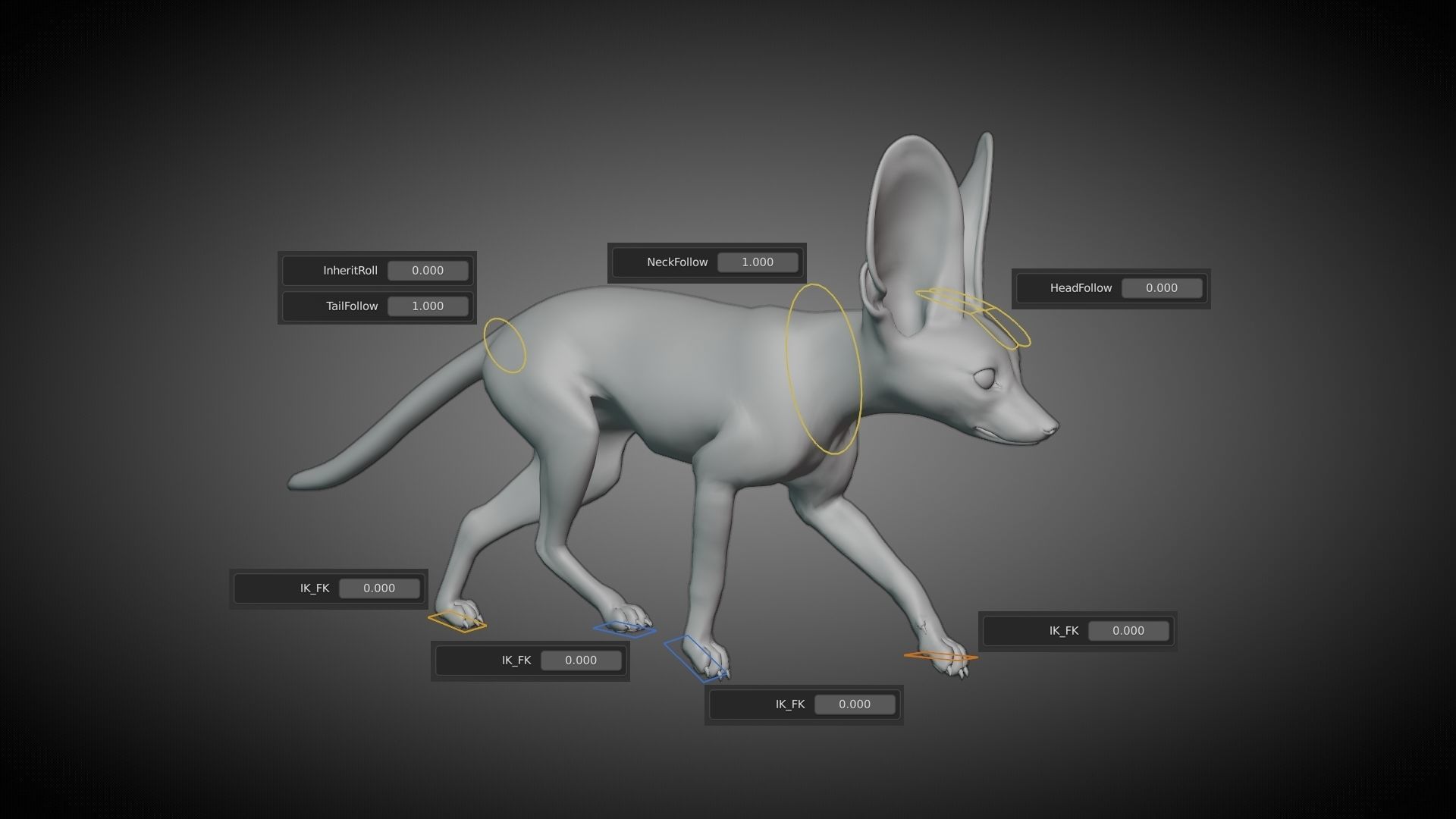 Fennec Fox Animated VFX Grace 3D model_16